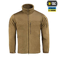 Тактична флісова кофта куртка M-Tac Alpha Microfleece Gen.II Coyote Brown Чоловіча військова фліска на блискавці