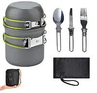 Легкий туристический набор походная посуда со столовыми прибора Посуда для отдыха и туризма
