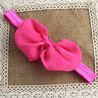 Дитяча пов'язка з шифоновою бантом one size малиновий