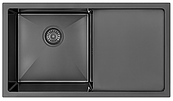 Мийка Handmade MONRO 7844 (2.7/1.0/220) black без отвору лiва чаша з крилом