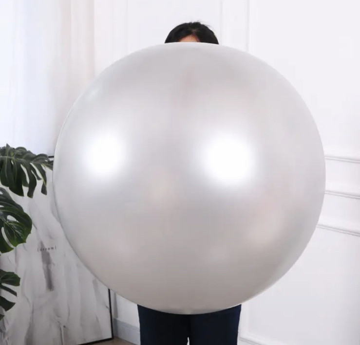 Велика Повітряна Куля Latex Balloon 36 дюймів 90 см Срібло (00650)