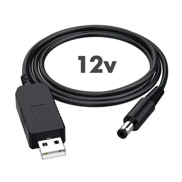 Кабель для роутера від повербанка з перетворювачем на 12 V, DC 2.1x5.5mm (живлення від павербанка) 208539