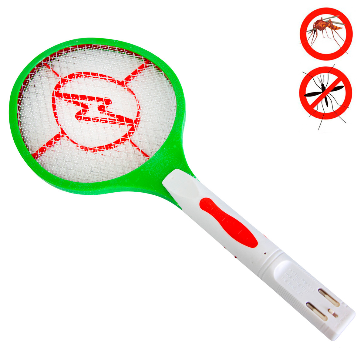 Мухобійка електрична Rechargeable Mosquito Hitting Swatter Зелена з білою ручкою, ракетка мухобійка