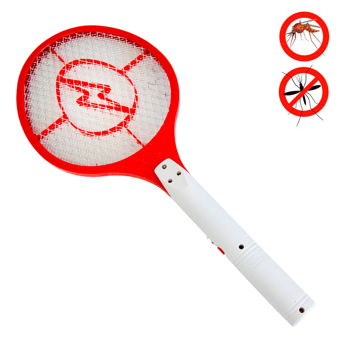Електромухобійка Rechargeable Mosquito Hitting Swatter Червона з білою ручкою, електрична мухобо