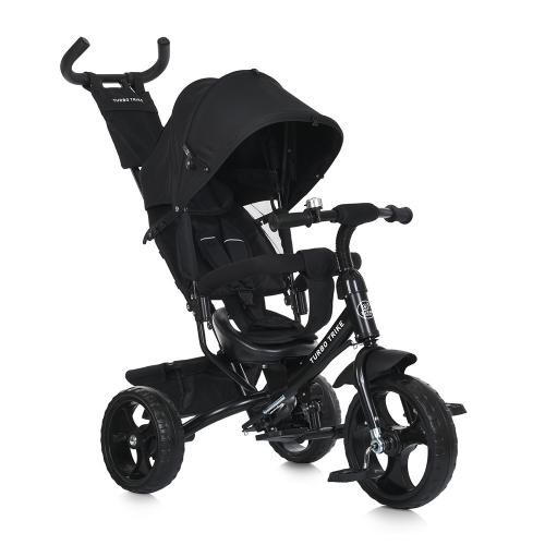 Велосипед дитячий з батьківською ручкою Чорний TURBOTRIKE MT 1005-1