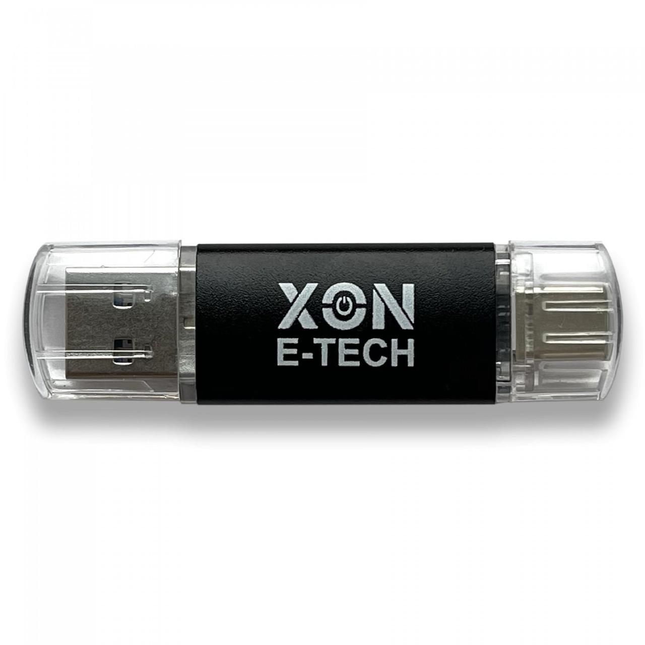 Флеш-накопичувач XON FlashDrive DuoConnect 256GB (USB 3.0 + USB Type-C) Чорний (FX3DX256MB 7584), фото 1