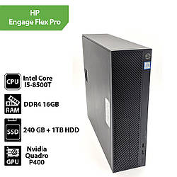 Системний блок Б/В HP Engage Flex Pro (Core I5-8500T / 16Gb / SSD 240Gb / HDD 1TB / Nvidia Quadro P400 2GB )