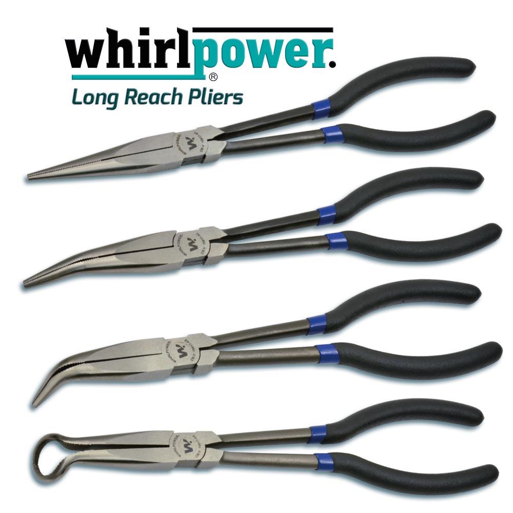Whirlpower Тонкогубці вигнуті 275мм  подовжені ручки/кут 90°, фото 1