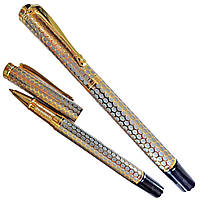 Ручка КАПИЛЯРНАЯ металлическая, "СОТЫ", стержень металлический, цвет синий., толщина линии 1мм