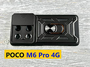 PC + TPU чохол Camshield armor на Poco M6 Pro (4G) / чорний, фото 3
