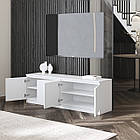 Тумба під ТВ без ручок колір антрацит з білим фасадом 160*53*40 см, фото 2