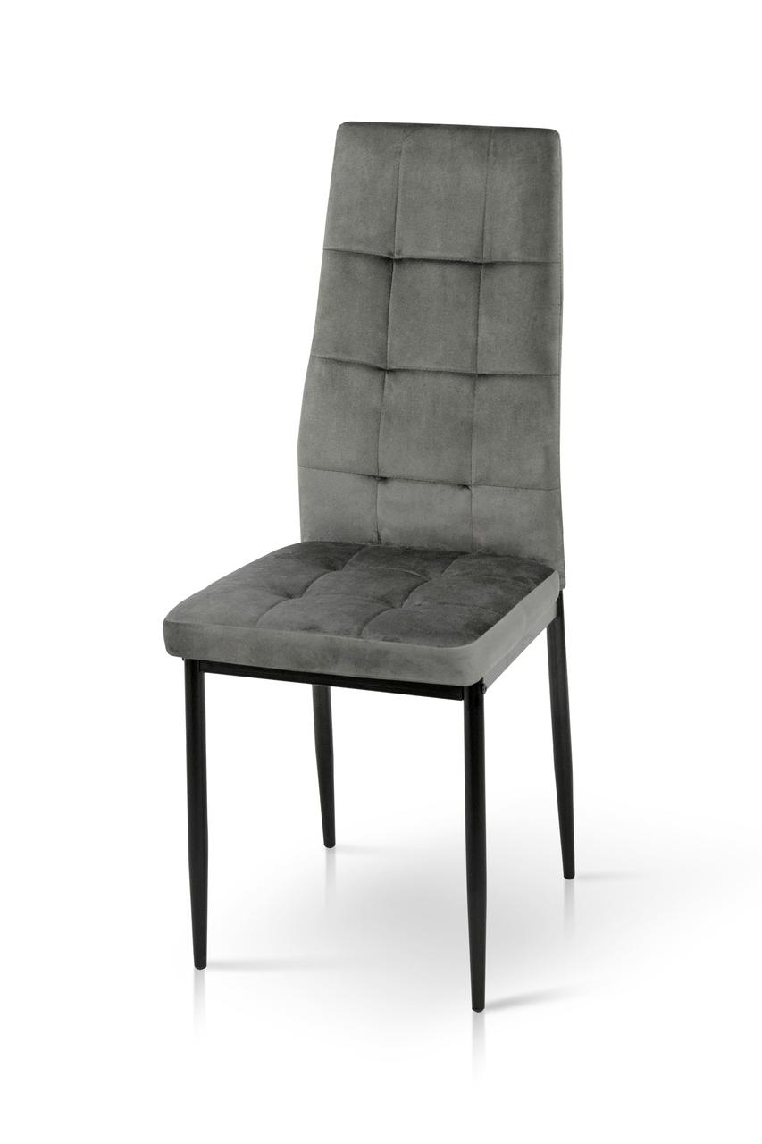 Стілець обідній Айс чорний (метал/велюр графітовий), фото 1