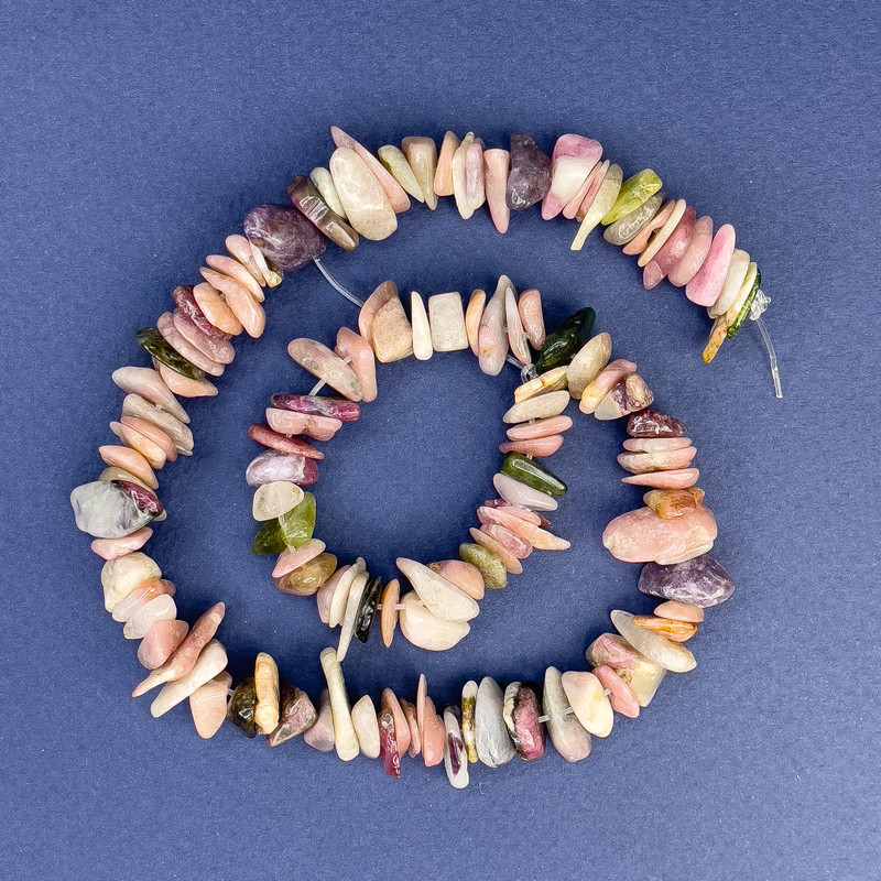 Намистини Турмалін на нитці натуральний камінь крихта d-10-14х3мм +-, фото 1