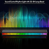 Музичний світильник Еквалайзер Sound-sensitive Music Atmoshere Light D1-RGB світлодіодна звукова 32 LED, фото 5