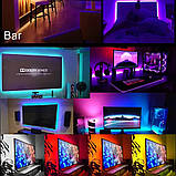 Світлодіодна USB стрічка для телевізора RGB 2 м з пультом 7572, фото 8