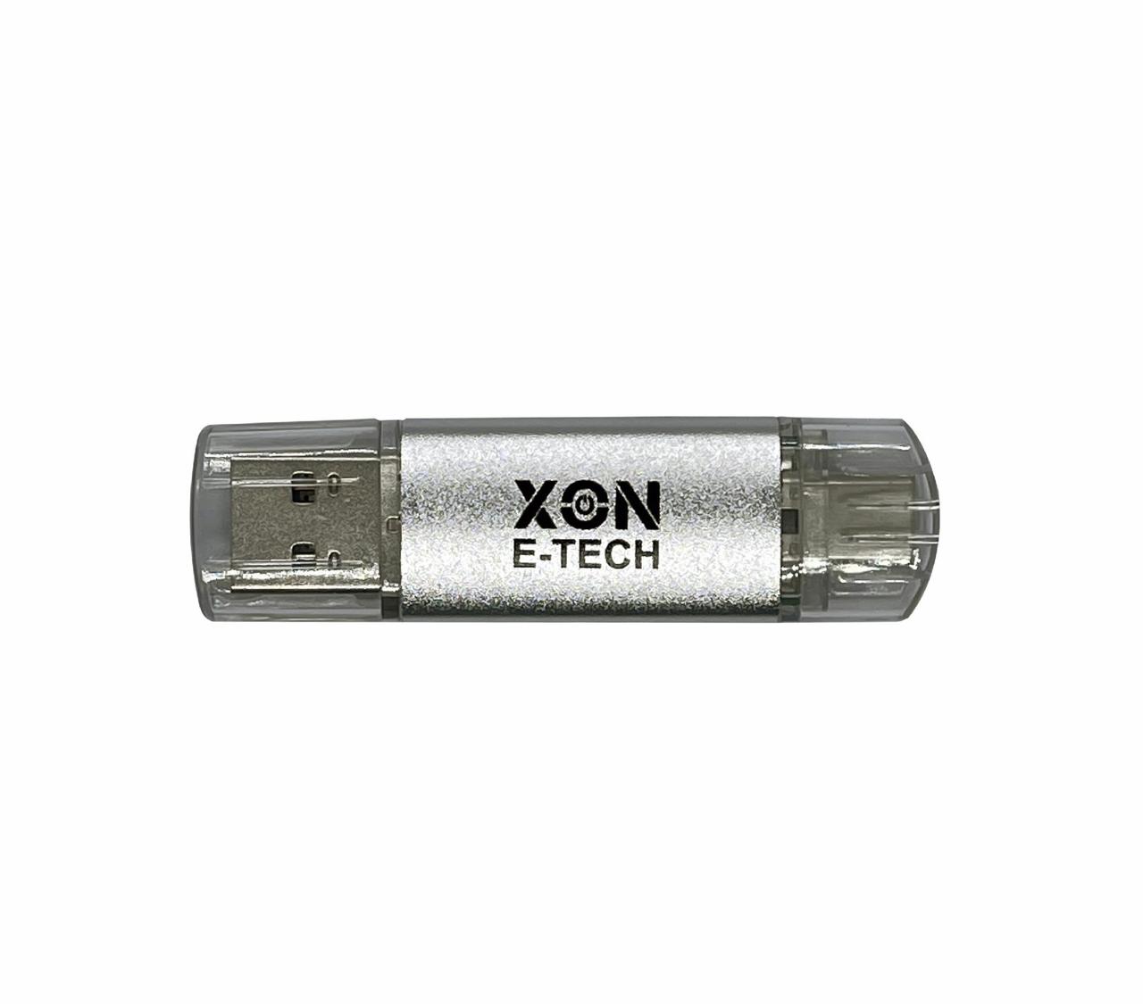 Флеш-накопичувач XON FlashDrive DuoConnect 128GB (USB 2.0 + USB Type-C) Сірий (FX2DX128MS 7591), фото 1