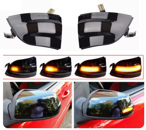 Повторювач повороту на дзеркалі Ford C-Max 1 2007-2010 Форд Ц-Макс (2шт динамічні чорні ЛЕД)