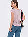 Блузка жіноча літня короткий рукав вільного крою пудрова, фото 3