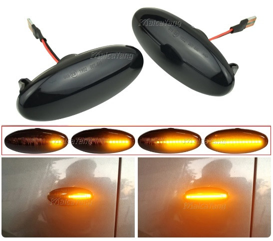 Повторювач повороту X-trail Nissan 2007-2014 Ніссан Х-Трейл (2шт динамічні чорні ЛЕД), фото 1