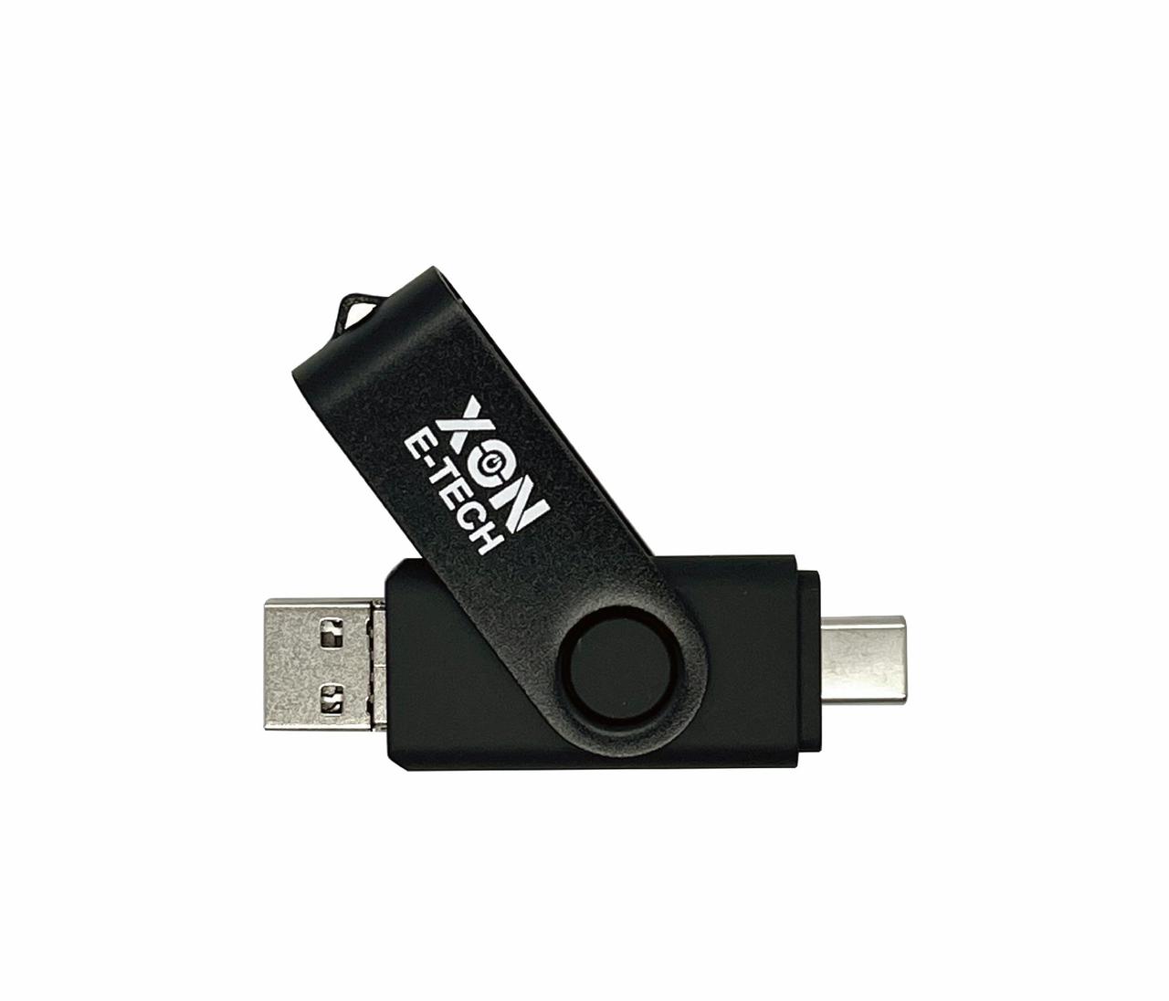Флеш-накопичувач XON FlashDrive MultiConnect 128GB (USB 3.0 + USB Type-C + MicroUSB) Чорний (FX3M128PB 7652), фото 1