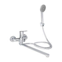 Змішувач для ванни Lidz Latwa 005 з поворотним виливом (з душовим гарнітуром) (k35) LDLAT005CRM45415 Chrome