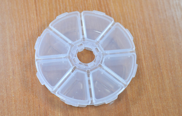 Органайзер для бісеру круглий 8 клітинок, фото 1