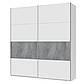Шафа купе Doros G-Caiser Білий / Білий вставка Бетон 2 ДСП / 4 частини 220х60х240 (42003004), фото 3