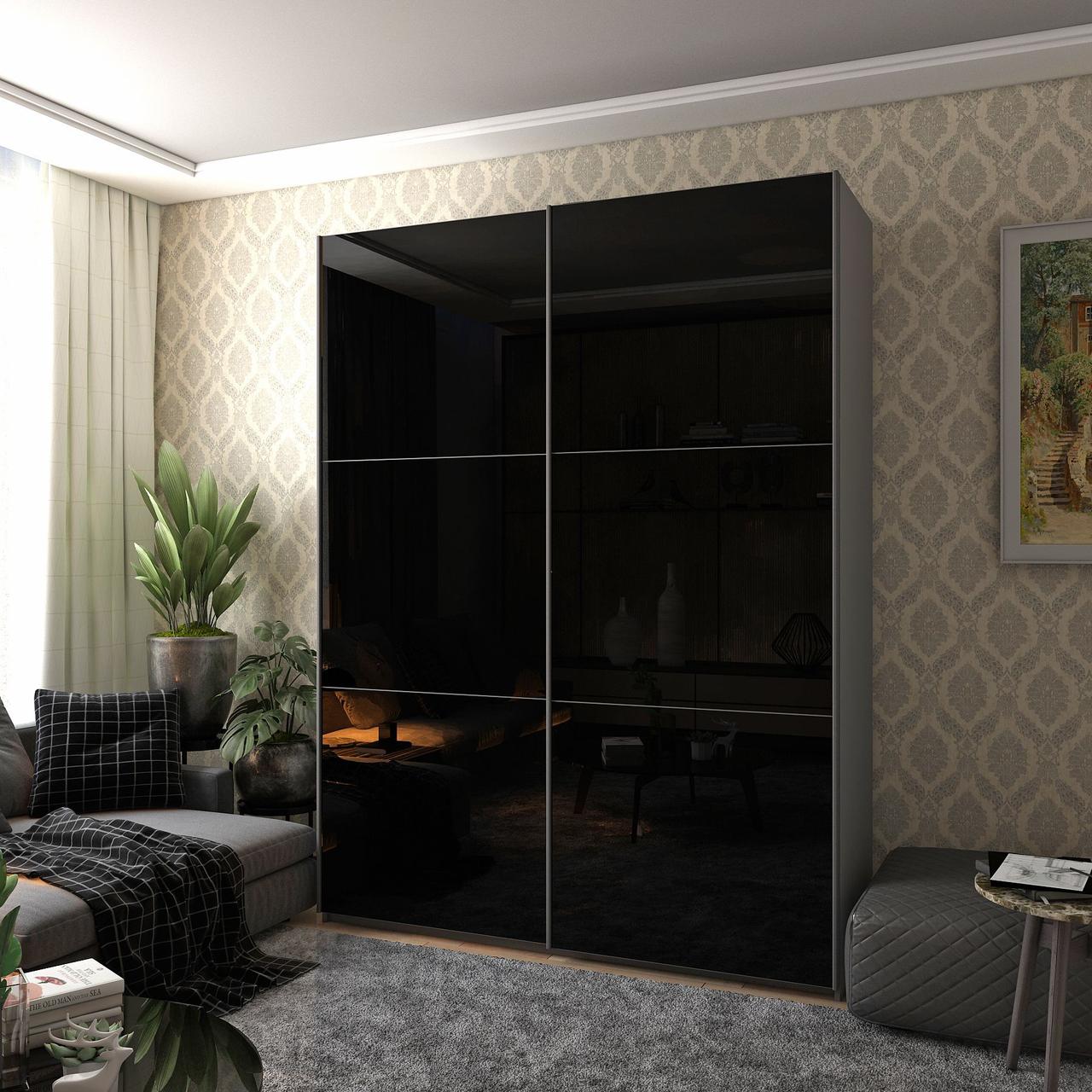 Шафа купе Doros G-Caiser Графіт 2 Скла / 3 частини 180х60х240 (42005016), фото 1