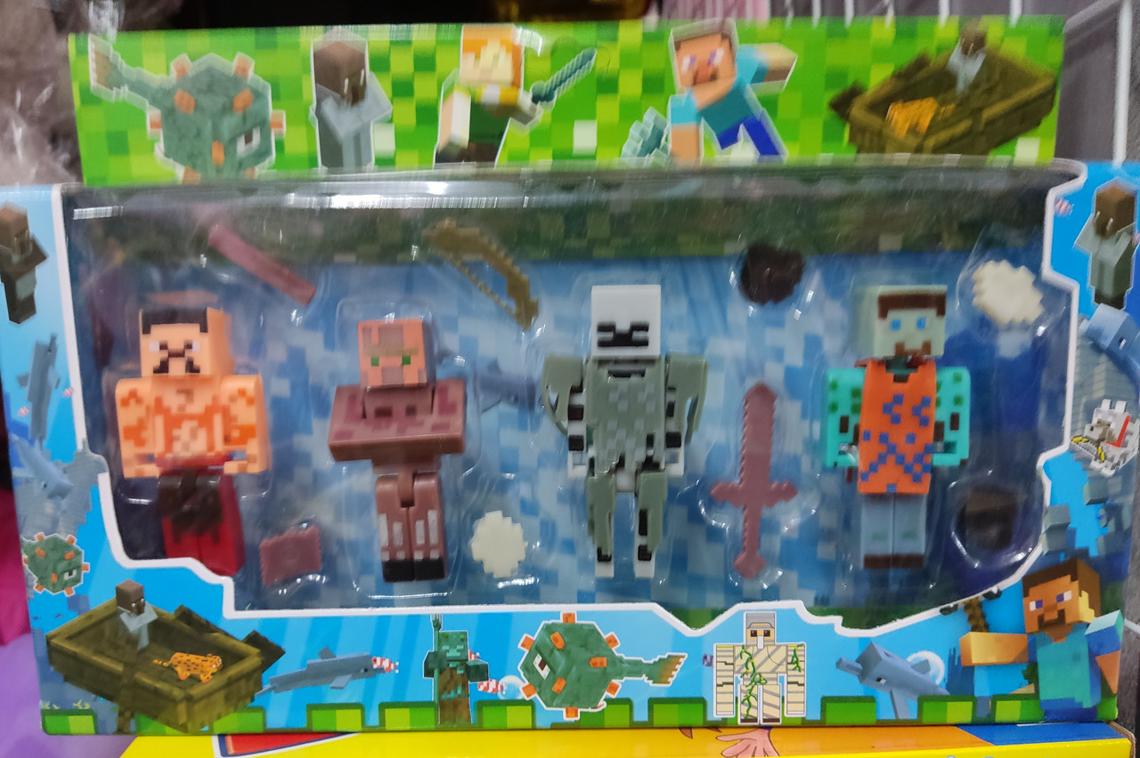 Набір героїв Minecraft майнкрафт 4 фігурки + зброя + аксесуари