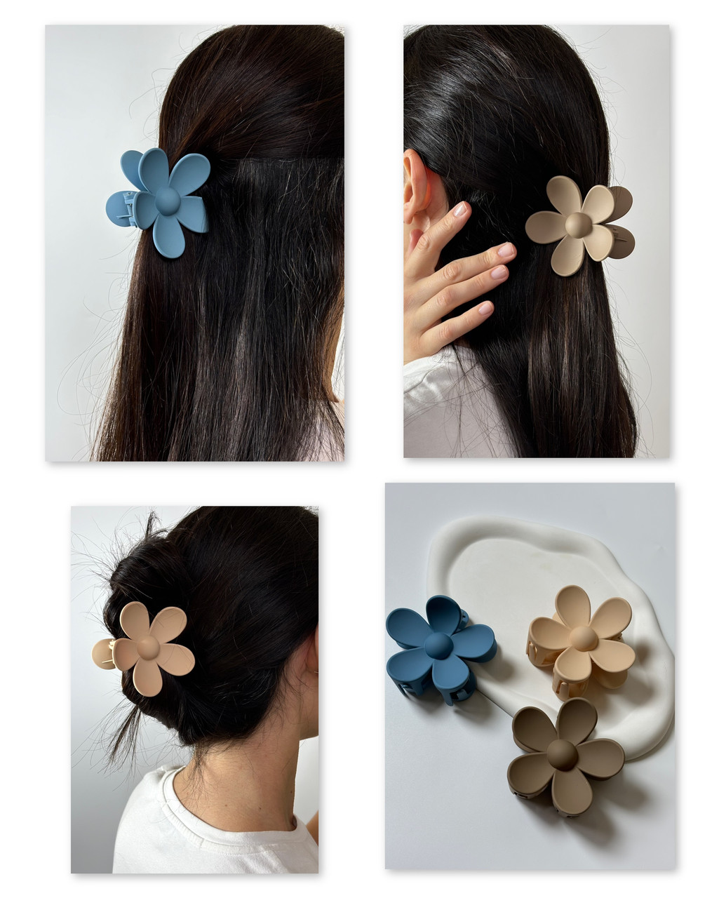 Зажим для волосся Ромашка 7 см, різні кольори, ціна за 1 шт, крабик аксесуар для зачісок, фото 1