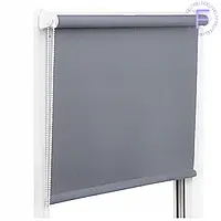 Роллеты на окна Рулонные шторы Ролета тканевая Рулонная штора Ролокассеты лен 7436 Серый