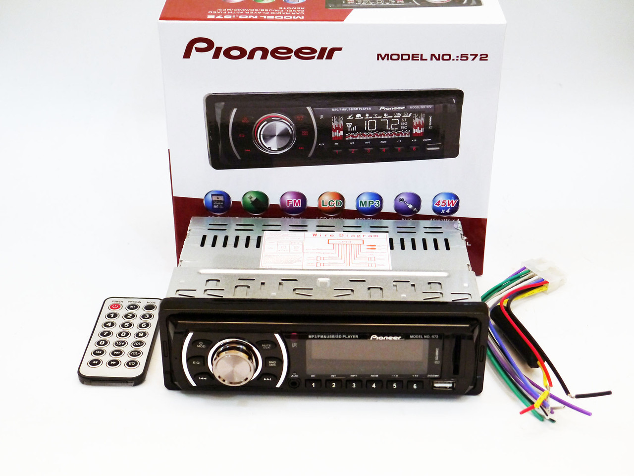 Автомагнітола 572 Usb+Sd+Fm+Aux+ пульт