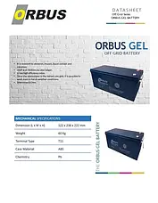 Акумулятор гелевий Orbus 12V/200AH для ДБЖ та інверторів, фото 5