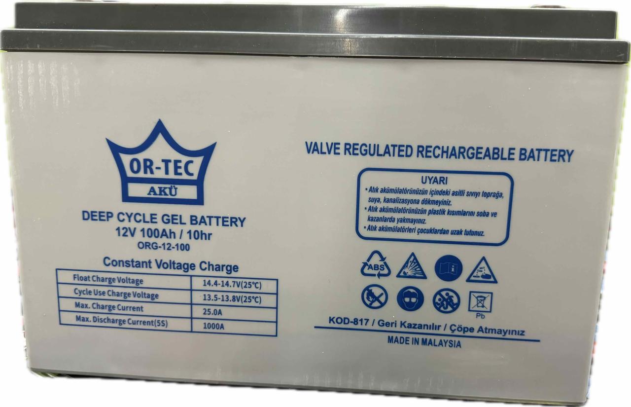 Акумулятор гелевий OR-TEC 12V/100A для ДБЖ та інверторів