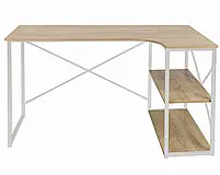 Стіл комп'ютерний Jumi Comfy для комп'ютера для офісу письмовий стіл для роботи вдома з полицями Коричневий, фото 4