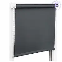 Роллеты на окна Рулонные шторы Ролета тканевая Рулонная штора Ролокассеты лен 519 Темно-серый