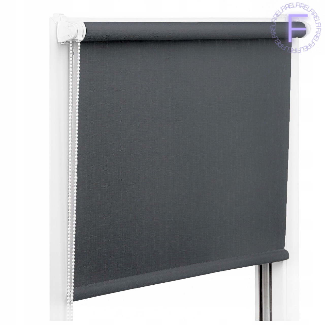 Роллеты на окна Рулонные шторы Ролета тканевая Рулонная штора Ролокассеты лен 519 Темно-серый - фото 1 - id-p2298352153