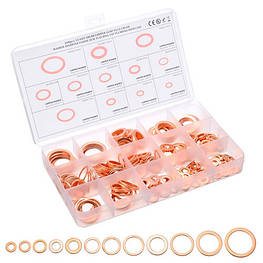 Набір ущільнюючих кілець шайб 280шт, 12 видів, мідні - оригінал