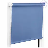 Роллеты на окна Рулонные шторы Ролета тканевая Рулонная штора Ролокассеты лен 0043 Голубой