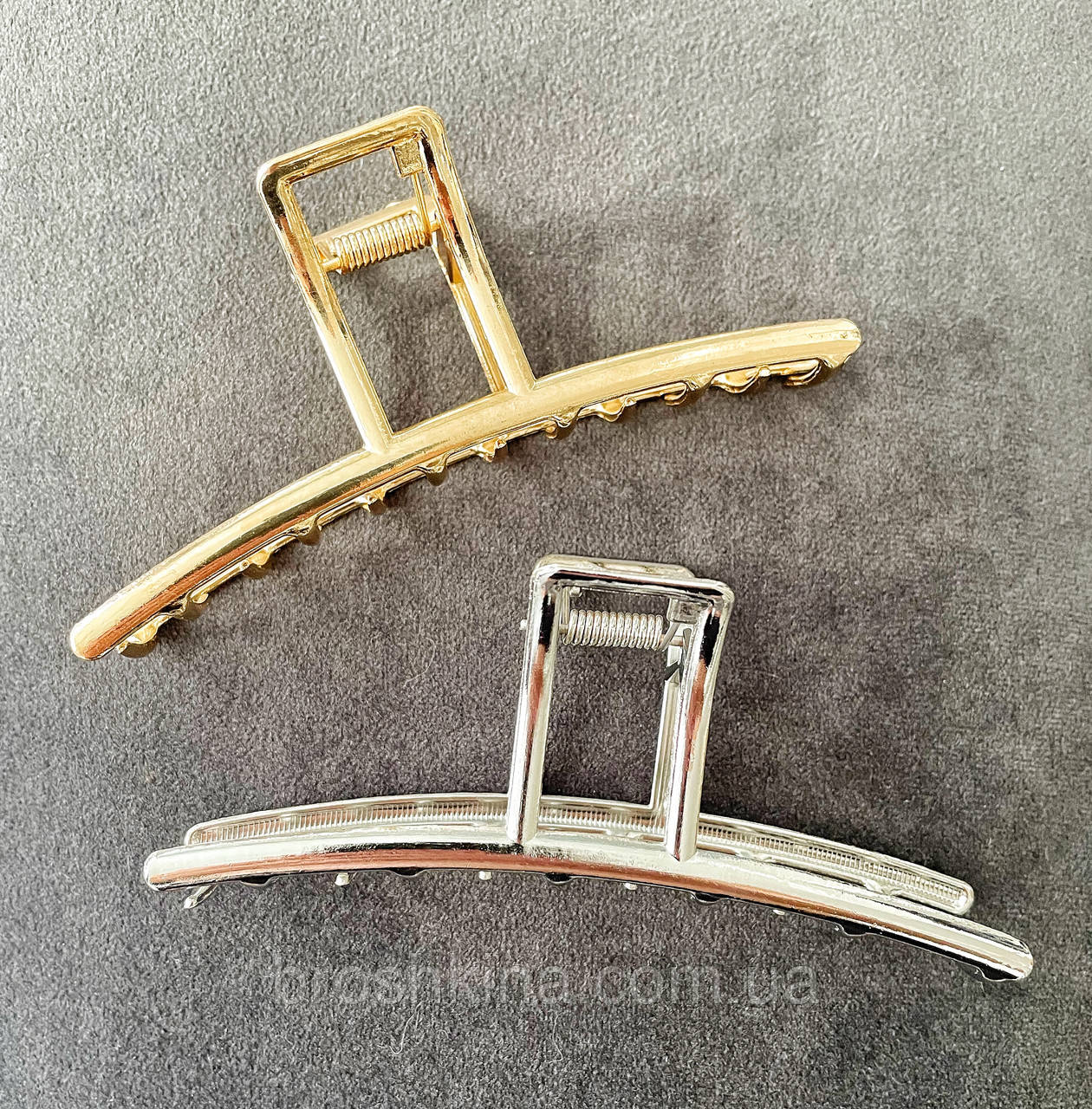 Крабі для волосся металеві гуртом 11*3,5 см 6 шт/уп  ЗОЛОТІ ТА СРІБНІ, фото 1