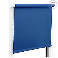 Роллеты на окна Рулонные шторы Ролета тканевая Рулонная штора Ролокассеты лен 0011 Синий