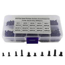 Гвинти мікрогвинти потайні для ноутбуків M2 M2.5 M3, 500шт, набір - оригінал