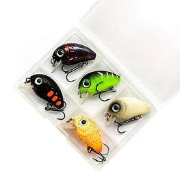 Набір воблерів кренків 5шт, приманка 2.8см 2г в коробці - оригінал