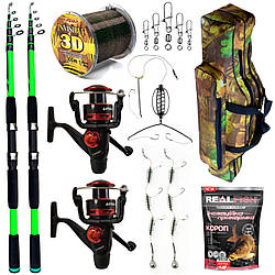 Набір рибалки на коропа, карася Feima Apache з вудилищами 2.4 m (60-120 грам) з чохлом під довжину вудлищ