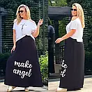 Молодіжний літній жіночий костюм зі спідницею максі з віскози "Andy"-розмір 42-44,46-48, фото 3