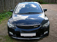 Вії на фари Honda Civic 4d 2006-2012 "Довжинні" Накладки на фари Хонда Сівік седан