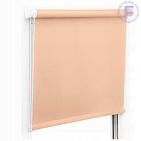 Роллеты на окна Рулонные шторы Ролета тканевая Рулонная штора Ролокассеты лен 877 Персиковый