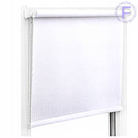 Роллеты на окна Рулонные шторы Ролета тканевая Рулонная штора Ролокассеты лен 1019 Белый