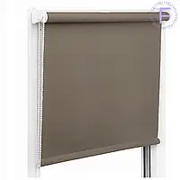 Роллеты на окна Рулонные шторы Ролета тканевая Рулонная штора Ролокассеты лен 7437 Какао