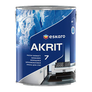 Фарба ESKARO Akrit 7 TR миюча для стін (шовково-матова), 2,7 л